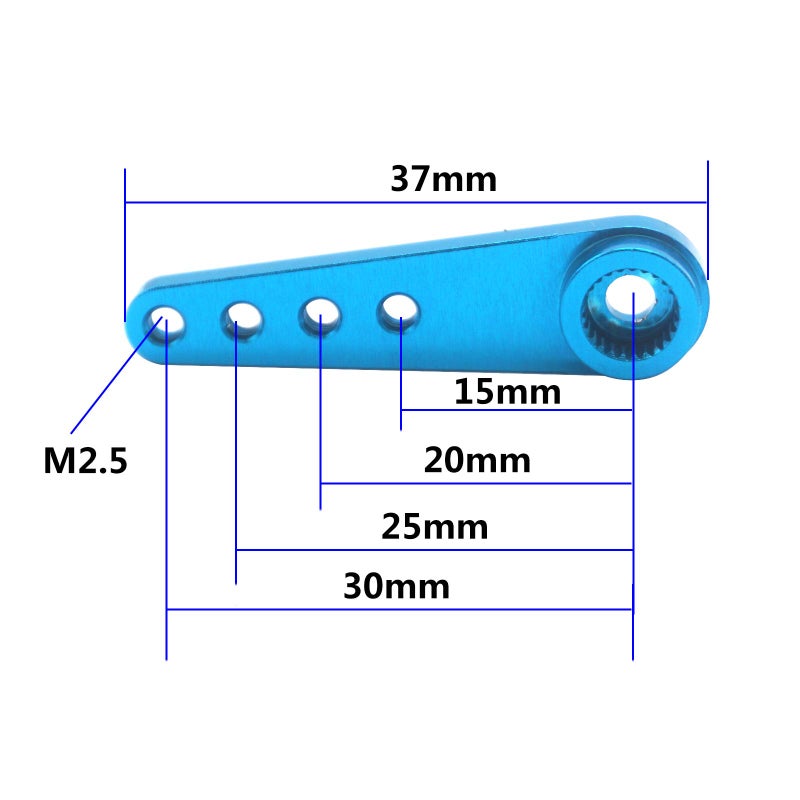 Vgoohobby 3Pack Vgoohobby 25T Aluminum Alloy Servo Horn Extension Steering Arm 37mm Compatible with Futaba Savox Power HD HSP Himoto MG995 MG996 Servos 1/10 Redcat TRX-4 Axial SCX10 RC Car (Blue) - Image 2
